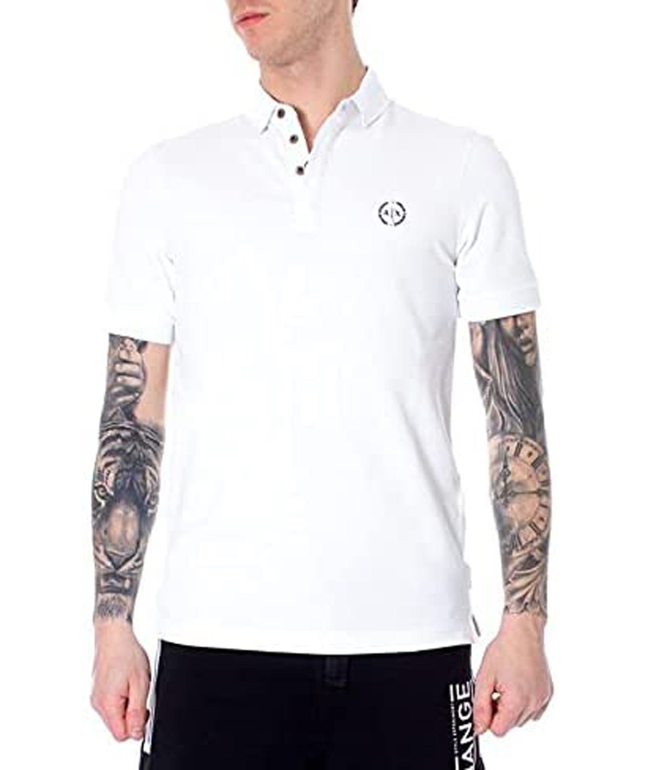 Armani Exchange Polo Manica Corta Uomo Mod. 8NZF75 Z8M5Z 1100 White Bianco