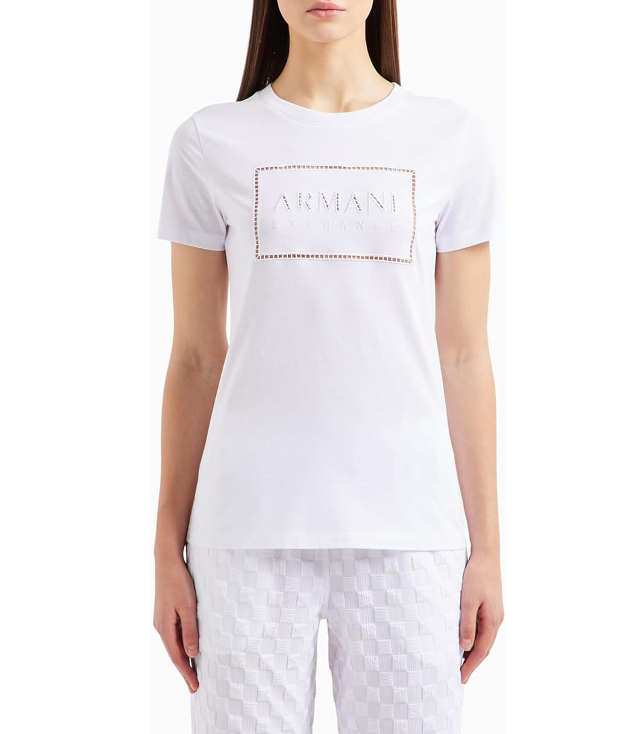 A|X Armani Exchange T-shirt Donna Mod. 3DYT59 YJ3RZ 1000 White Bianco