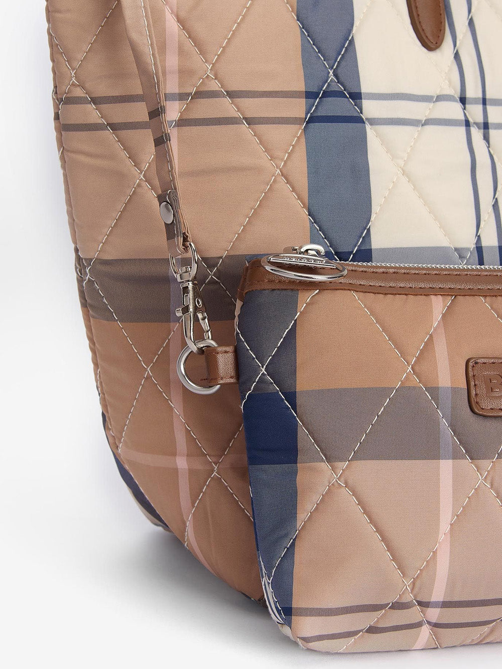 Borsa Shopper Barbour Wetherham Tartan da Donna - Marrone