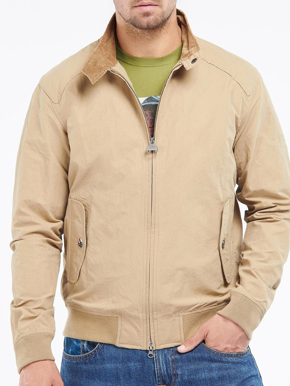 Giubbino Barbour Rectifier Harrington da Uomo - Beige