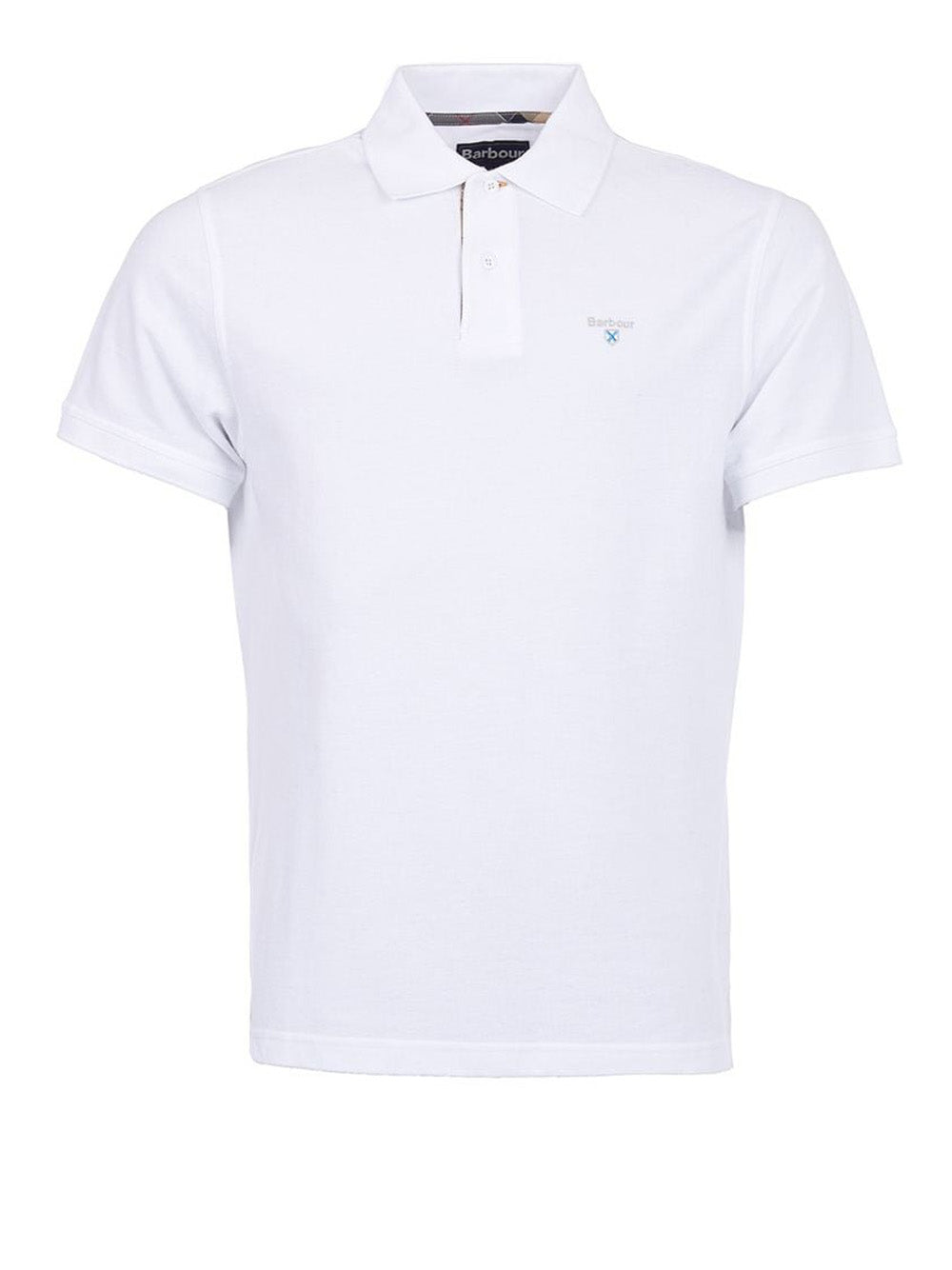 Polo Barbour Tartan Pique da Uomo - Bianco