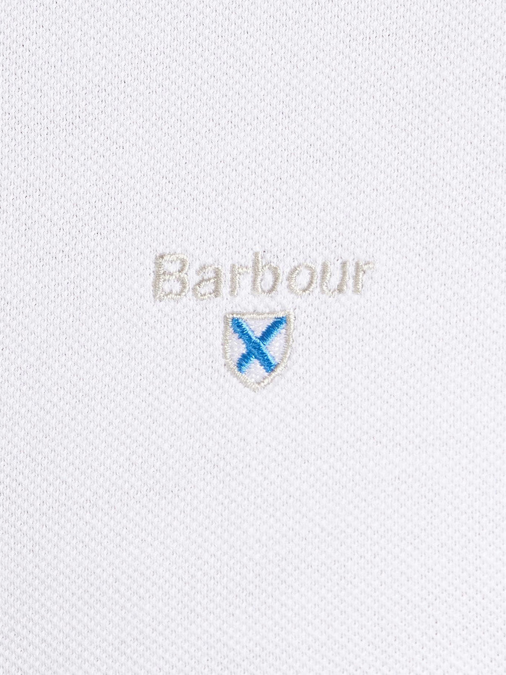 Polo Barbour Tartan Pique da Uomo - Bianco