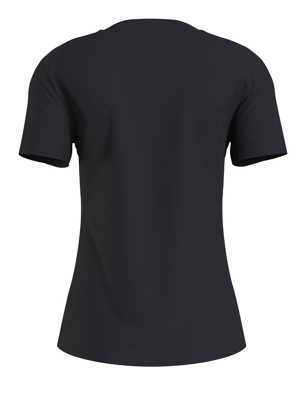 T-shirt Calvin Klein Monologo Slim da Donna - Nero