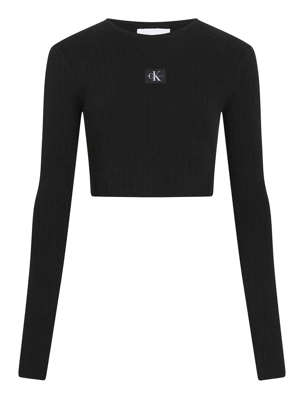 Pullover Calvin Klein Variegated Rib Easy da Donna - Nero