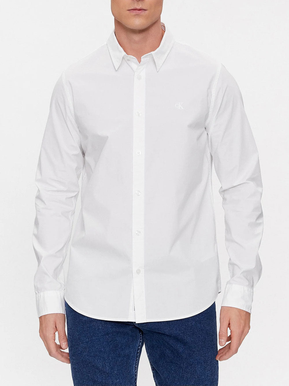 Camicia Classica Calvin Klein Slim Stretch da Uomo - Bianco