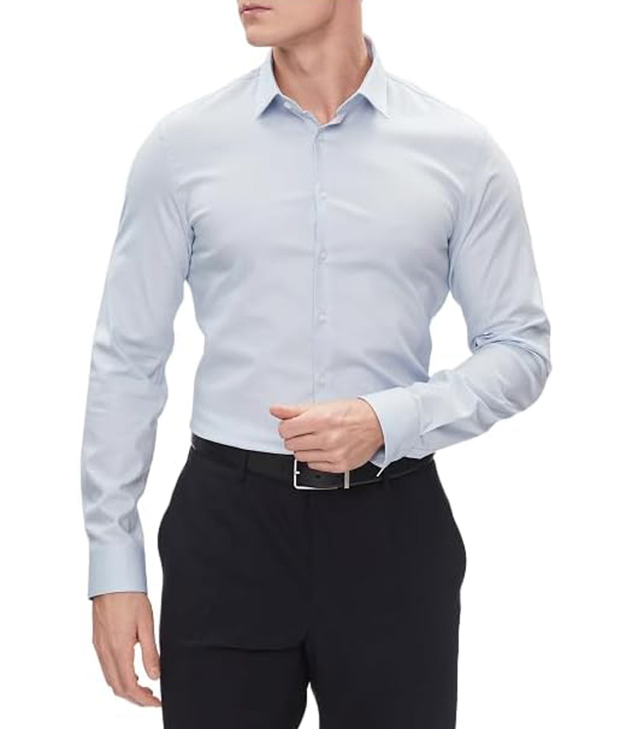 Calvin Klein Camicia m/l Uomo Mod. K10K112301 SLIM CK2 Celeste Blu