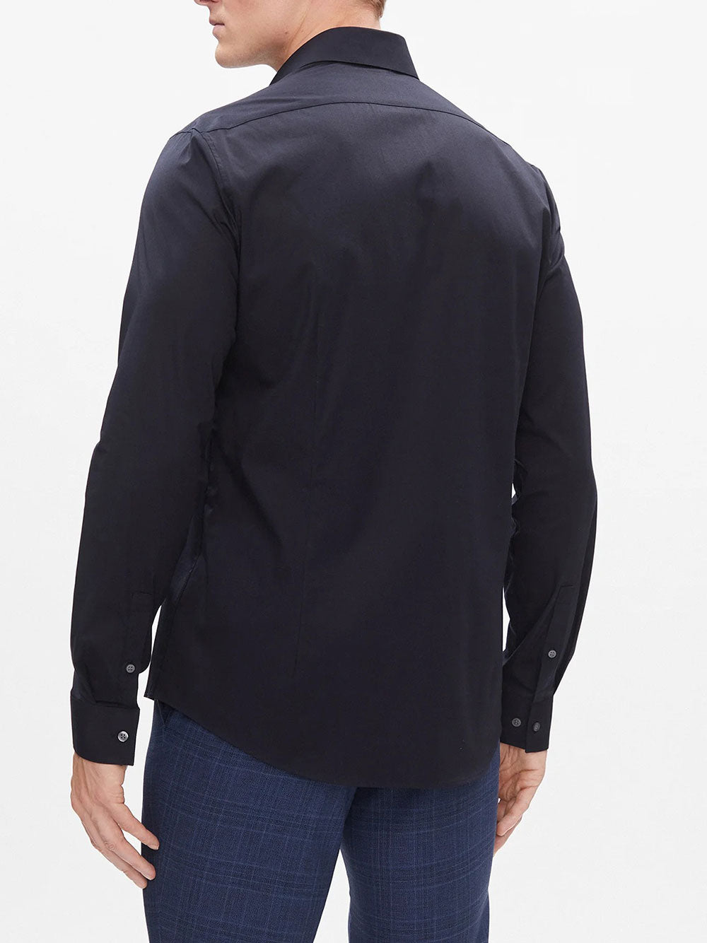 Camicia Classica Calvin Klein Poplin Contrast da Uomo - Blu