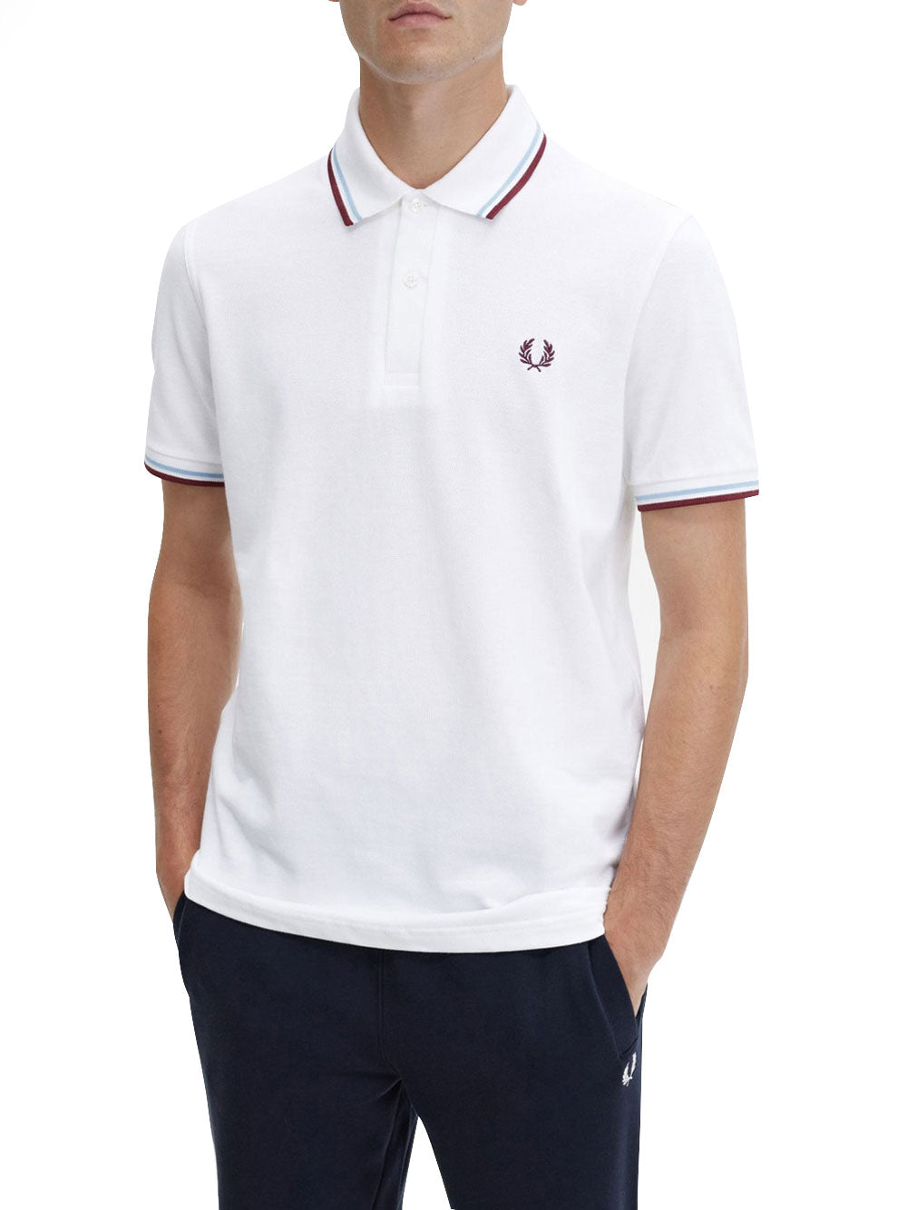 Polo Fred Perry Twin Tipped da Uomo - Bianco