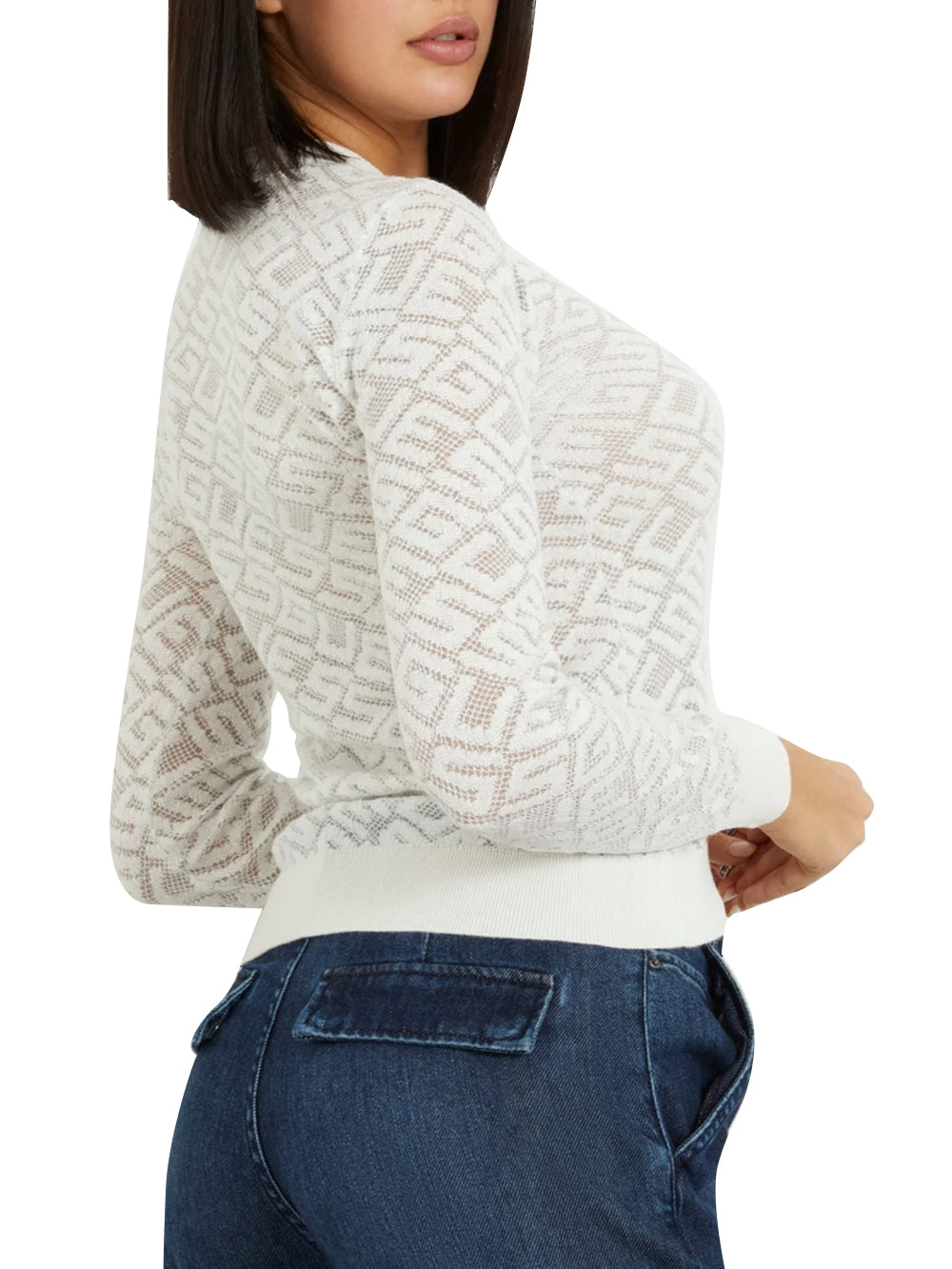 Guess Maglia Donna Mod. W4RR28 Z3C90 G012 Panna Avorio