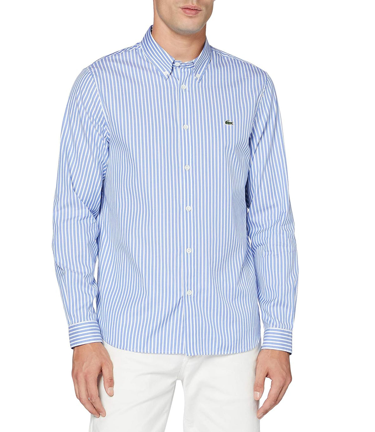 Lacoste Camicia m/l Uomo Mod. CH2936 POPELIN F6ZRIGA Celeste Blu