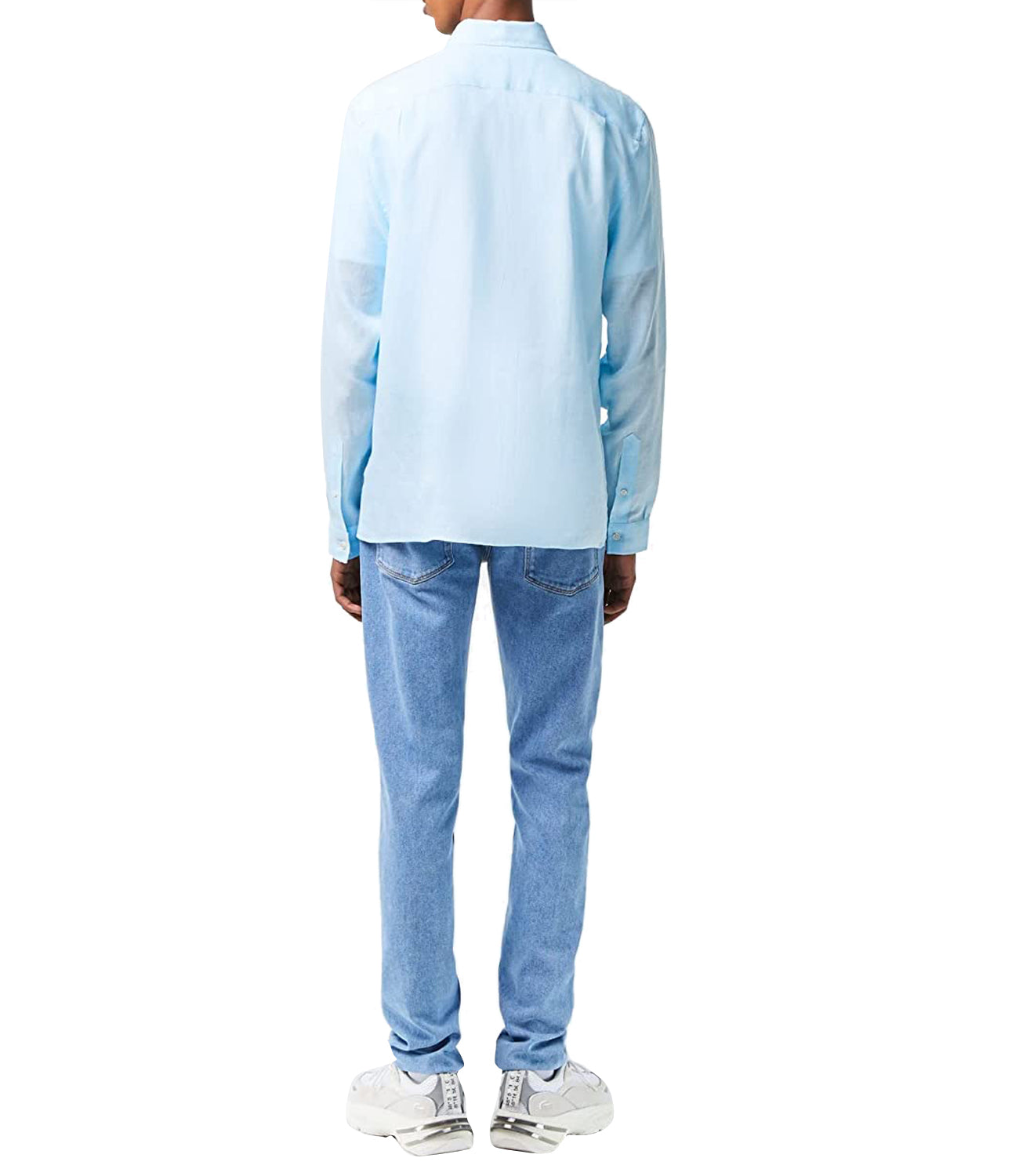 Lacoste Camicia manica lunga Uomo Mod. CH5692 LINO T01 Celeste Blu