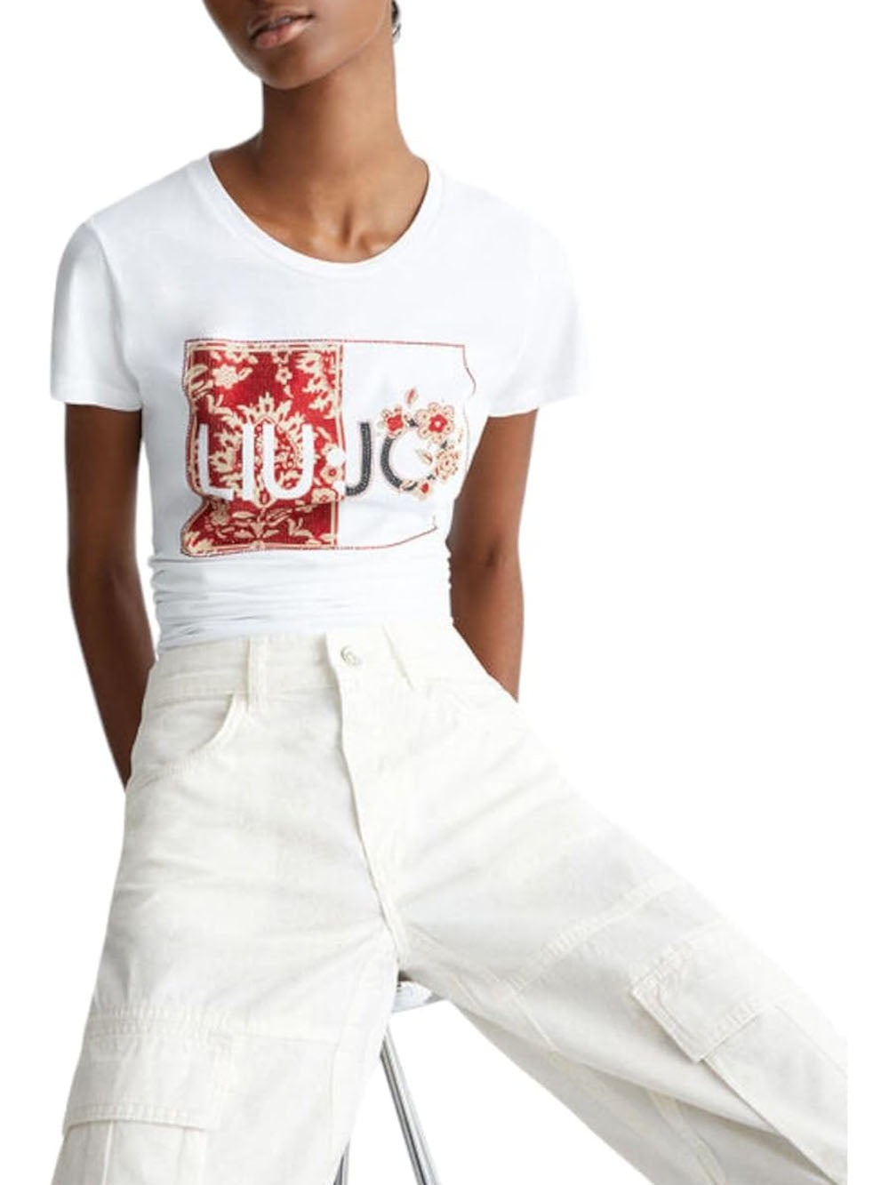 Liu Jo T-shirt Donna Mod. MA4340 JS923 N9335 White Bianco