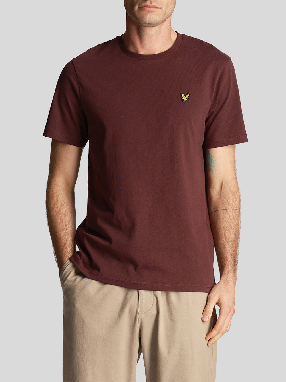 Lyle & Scott T-shirt Lyle & Scott Plain da Uomo - Bordeaux