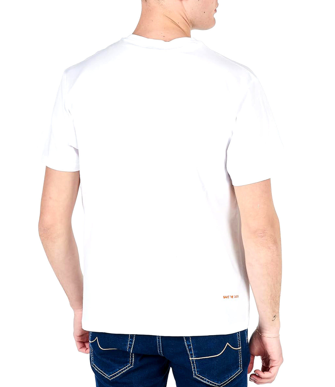 Save The Duck T-shirt Uomo Mod. DT1194M ADELMAR 00000 White Bianco