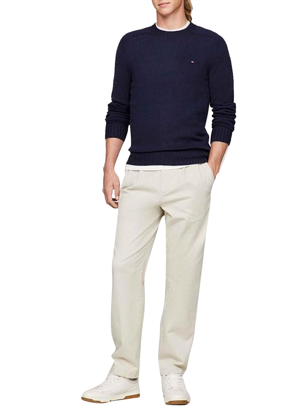 Tommy Hilfiger Maglione Girocollo Uomo Mod. MW0MW33100 MERINO DW5 Blu