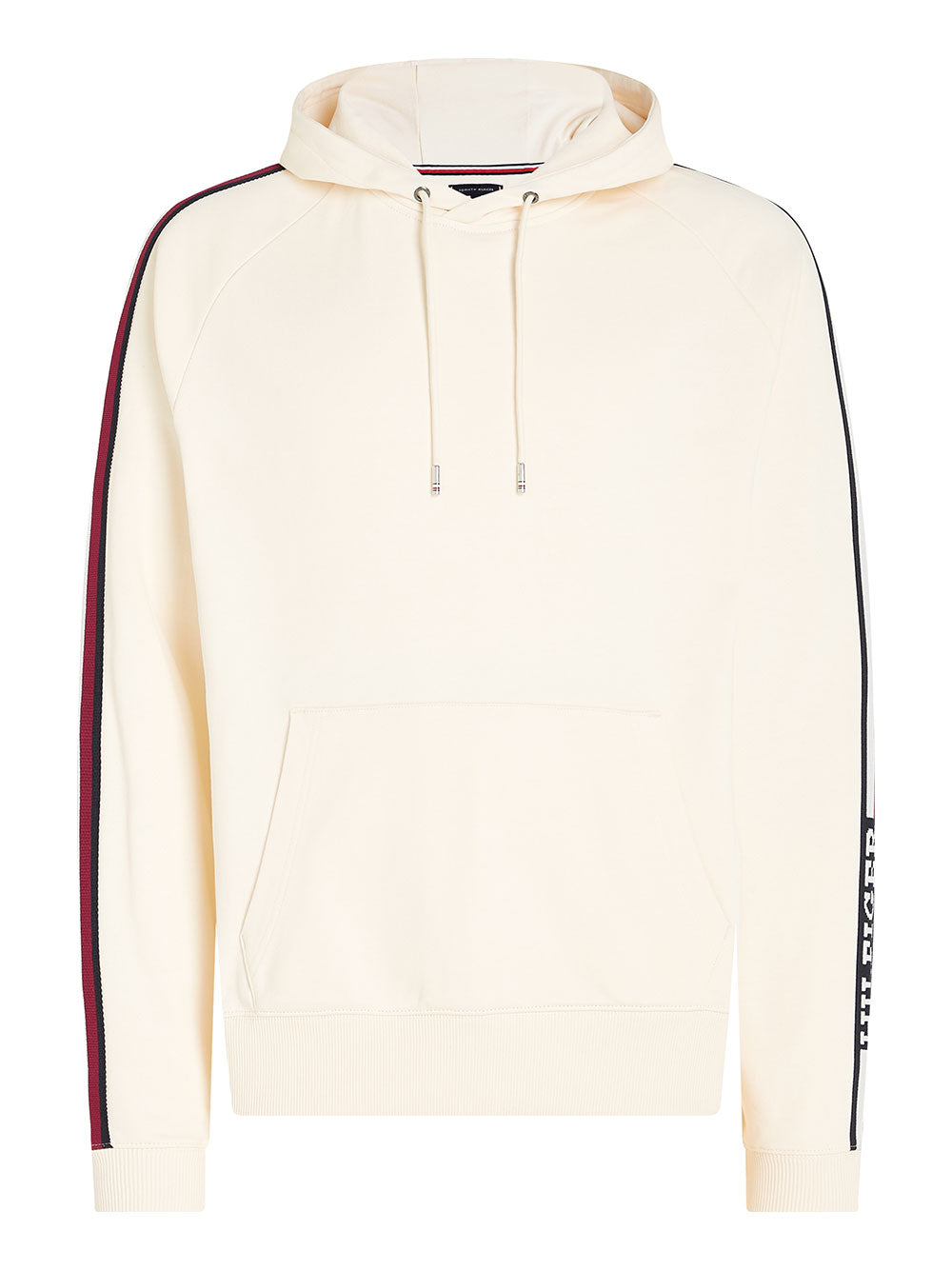 Felpa Cappuccio Tommy Hilfiger Global Stripe da Uomo - Bianco