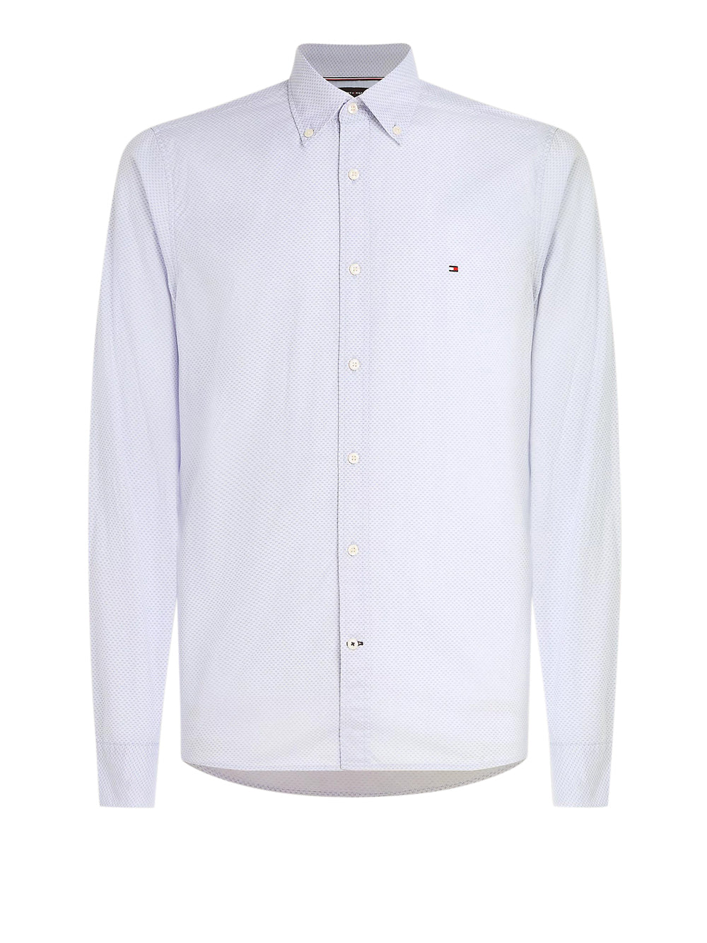 Camicia Classica Tommy Hilfiger Flex Mini Print da Uomo - Celeste