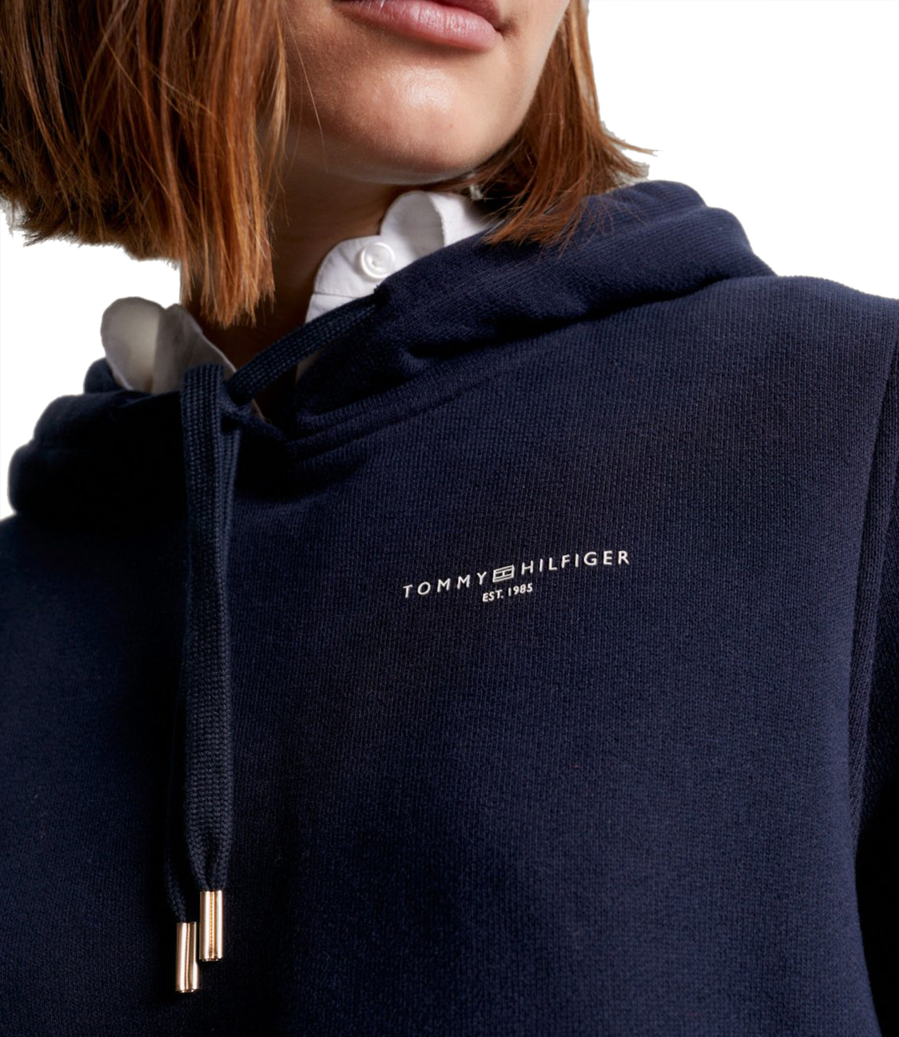 Tommy Hilfiger Felpa cappuccio Donna Mod. WW0WW40274 DW5 Blu