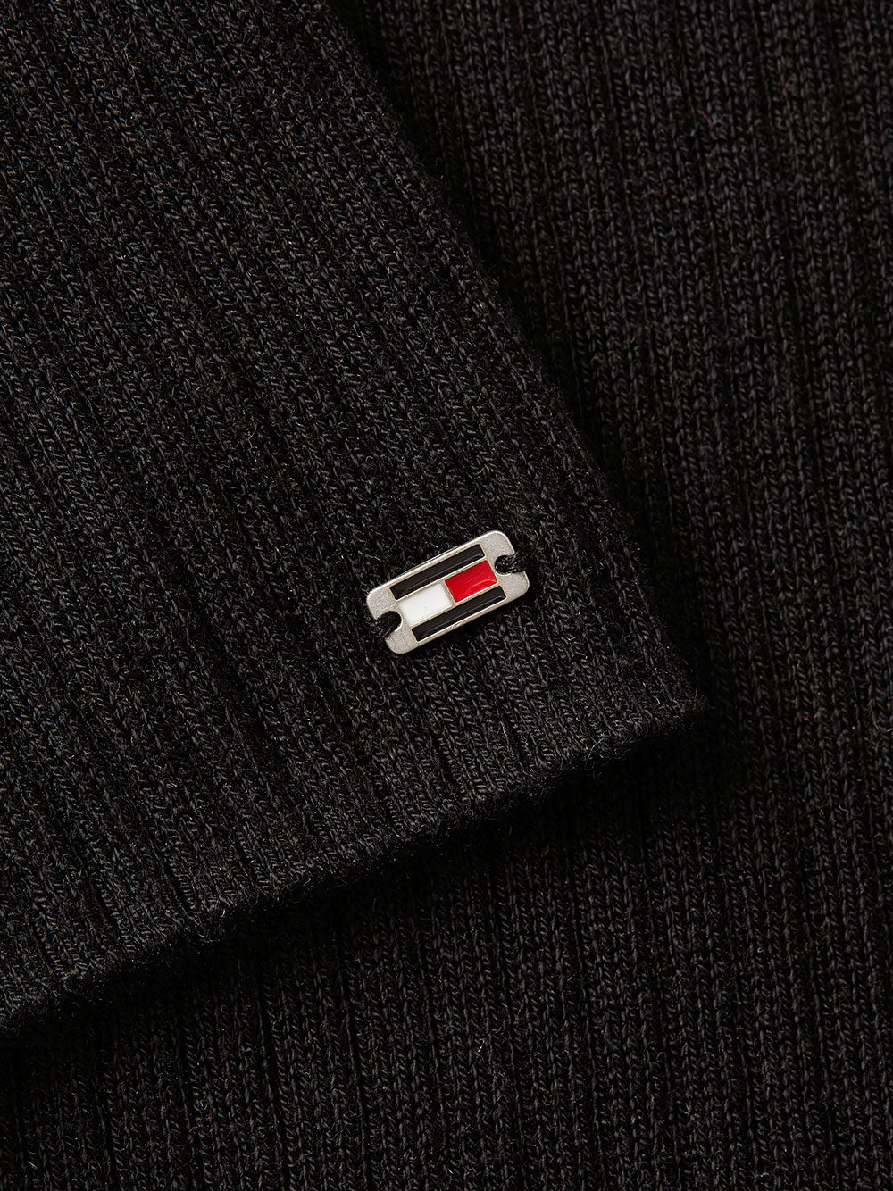 Polo Tommy Hilfiger Fine Ribs Sweater da Donna - Nero