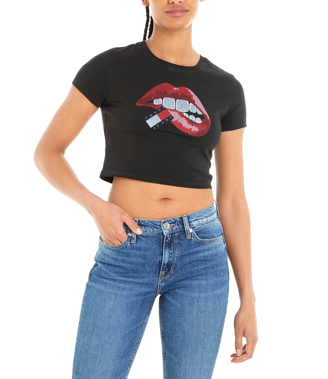 Tommy Hilfiger Tommy Jeans T-shirt Donna Mod. DW0DW17373 BDS Black Nero