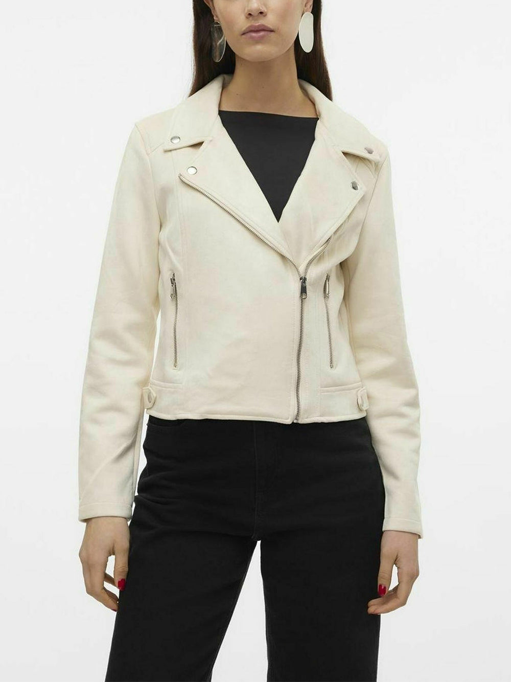 Giubbino di Pelle Vero Moda da Donna - Avorio