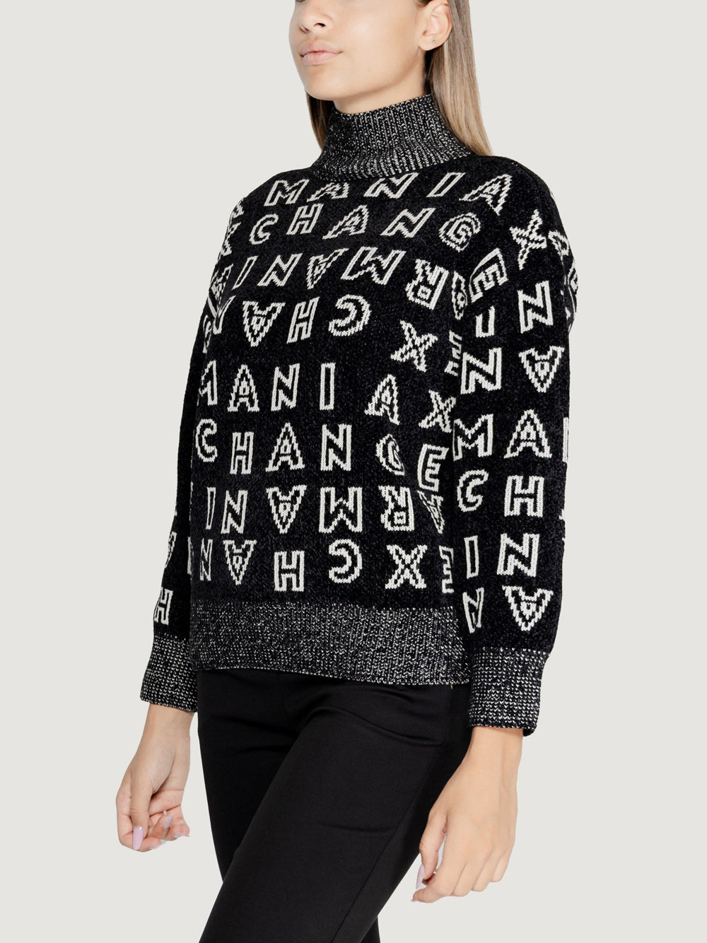 A|X Armani Exchange Pullover Donna Mod. 6DYM1P-YM1SZ 42AN Black/Iso Allover