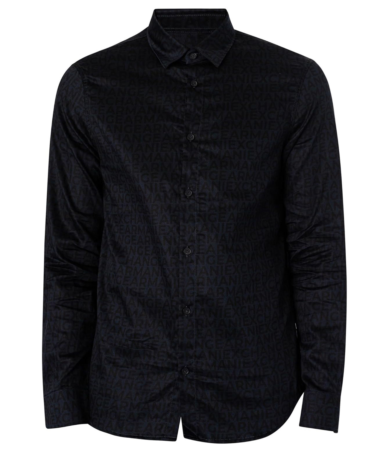 A|X Armani Exchange Camicia Uomo Mod. 6DZC45-ZNZRZ 55JR Navy Lettering Small