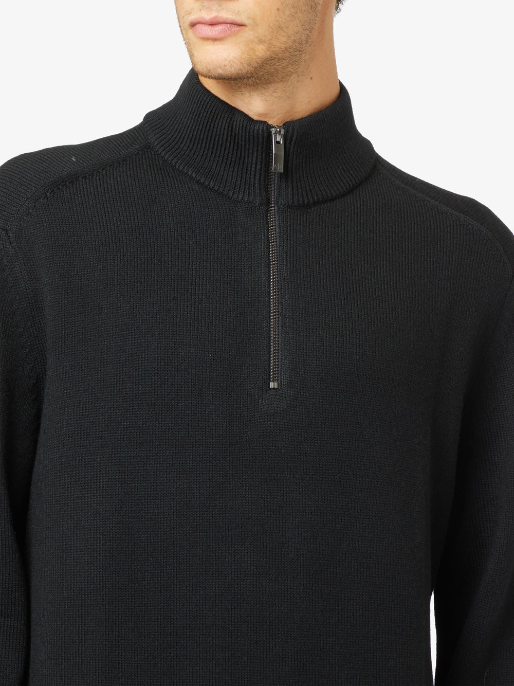 Pullover Armani Exchange Mezza Zip da Uomo - Nero