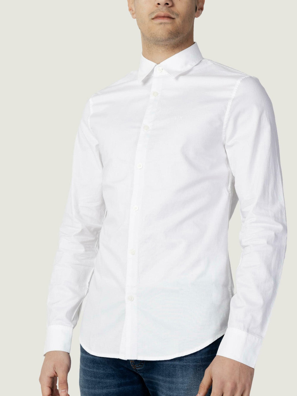 A|X Armani Exchange Camicia m/l Uomo Mod. 8NZCGB Z8ANZ 0130 WHITE