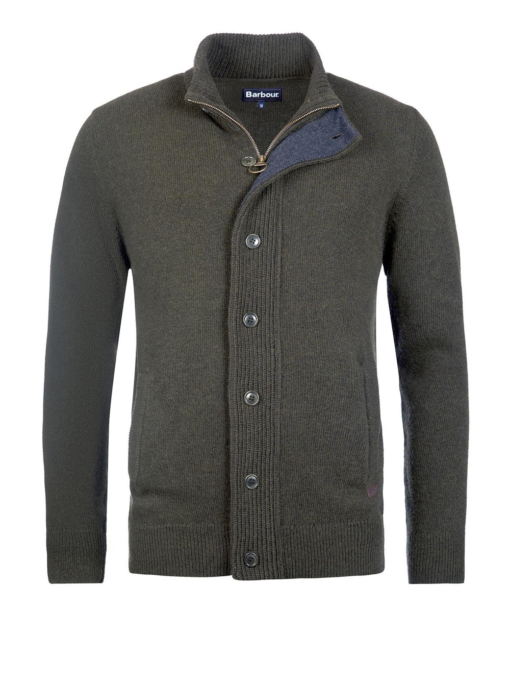Cardigan Barbour Essential Patch Zip da Uomo - Verde