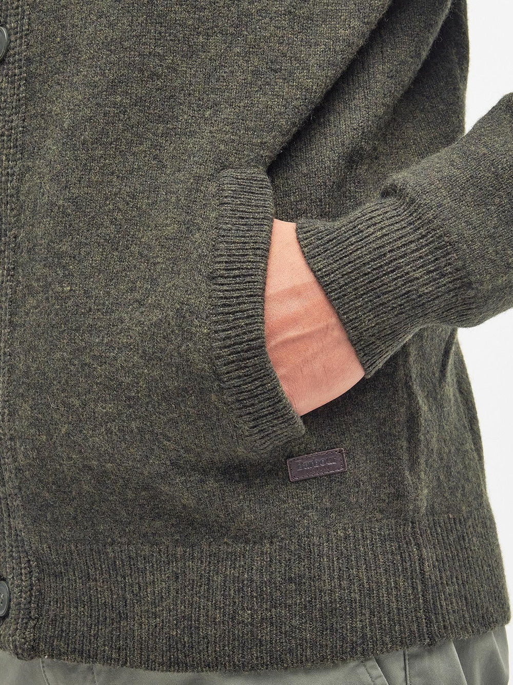 Cardigan Barbour Essential Patch Zip da Uomo - Verde