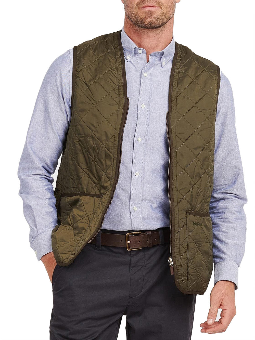 Smanicato Barbour Polarquilt Waistcoat da Uomo - Verde