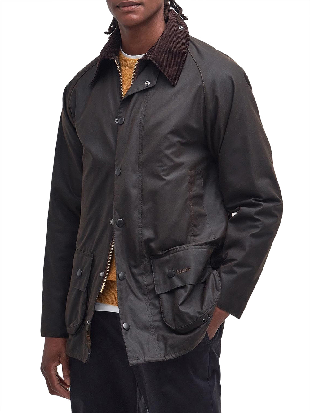 Giubbino Barbour Classic Beaufort Wax da Uomo - Verde