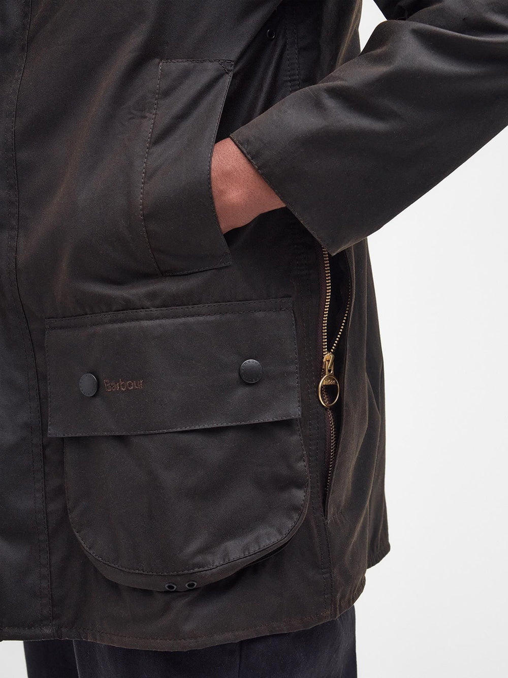 Giubbino Barbour Classic Beaufort Wax da Uomo - Verde