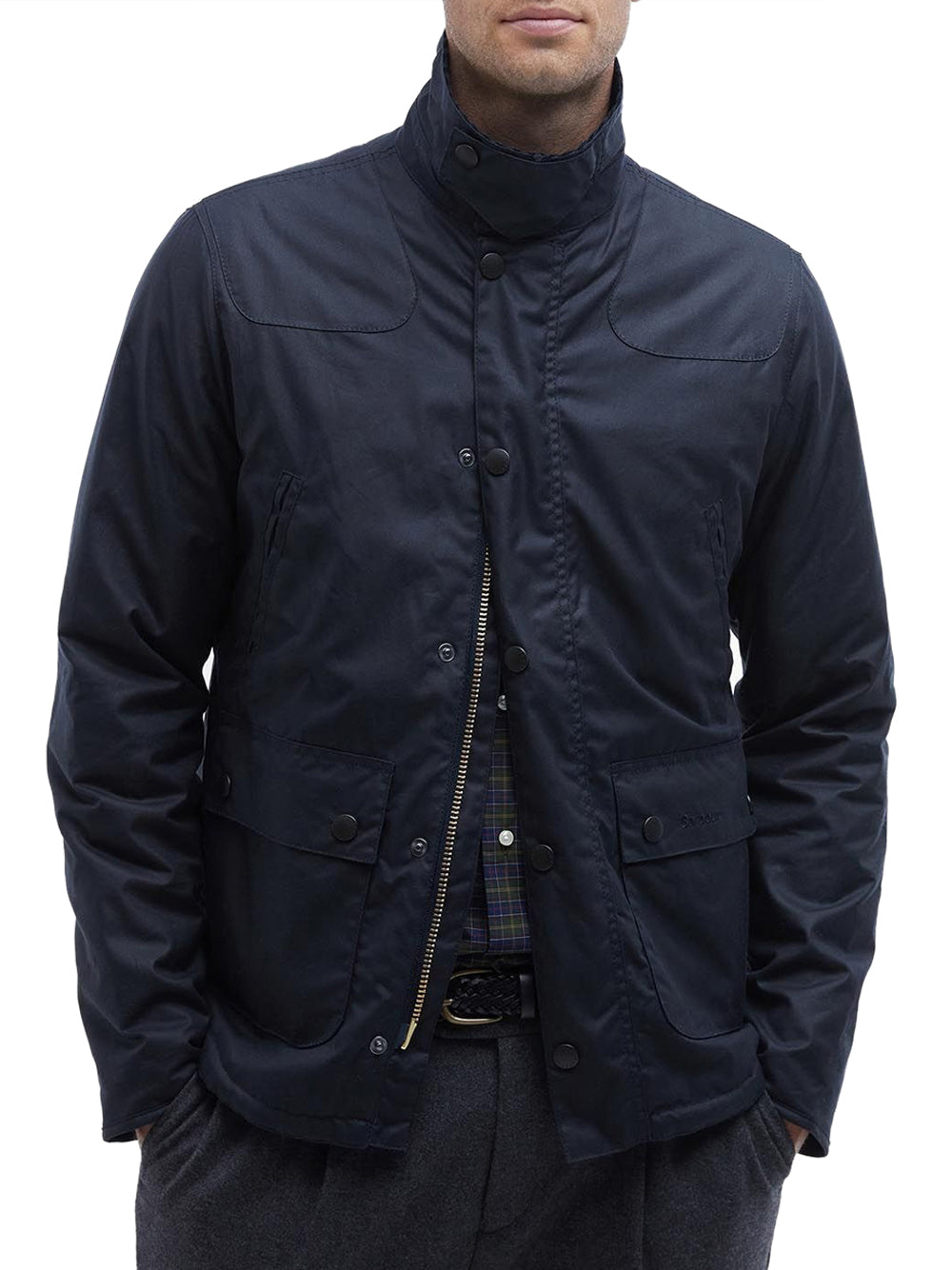 Giubbotto Barbour Reelin Wax da Uomo - Blu