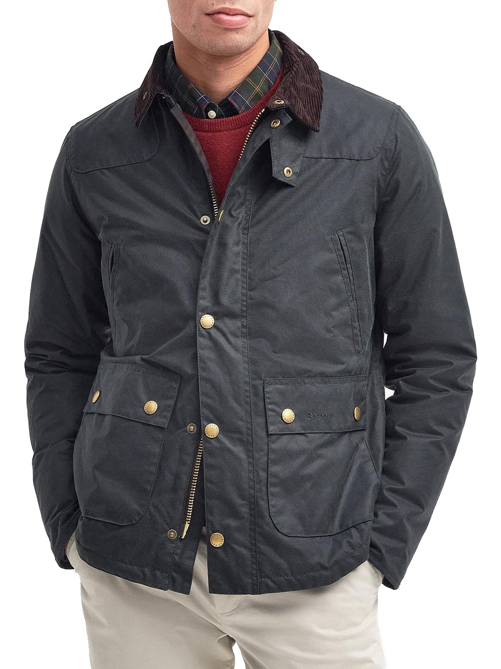 Giubbotto Barbour Reelin Wax da Uomo - Verde