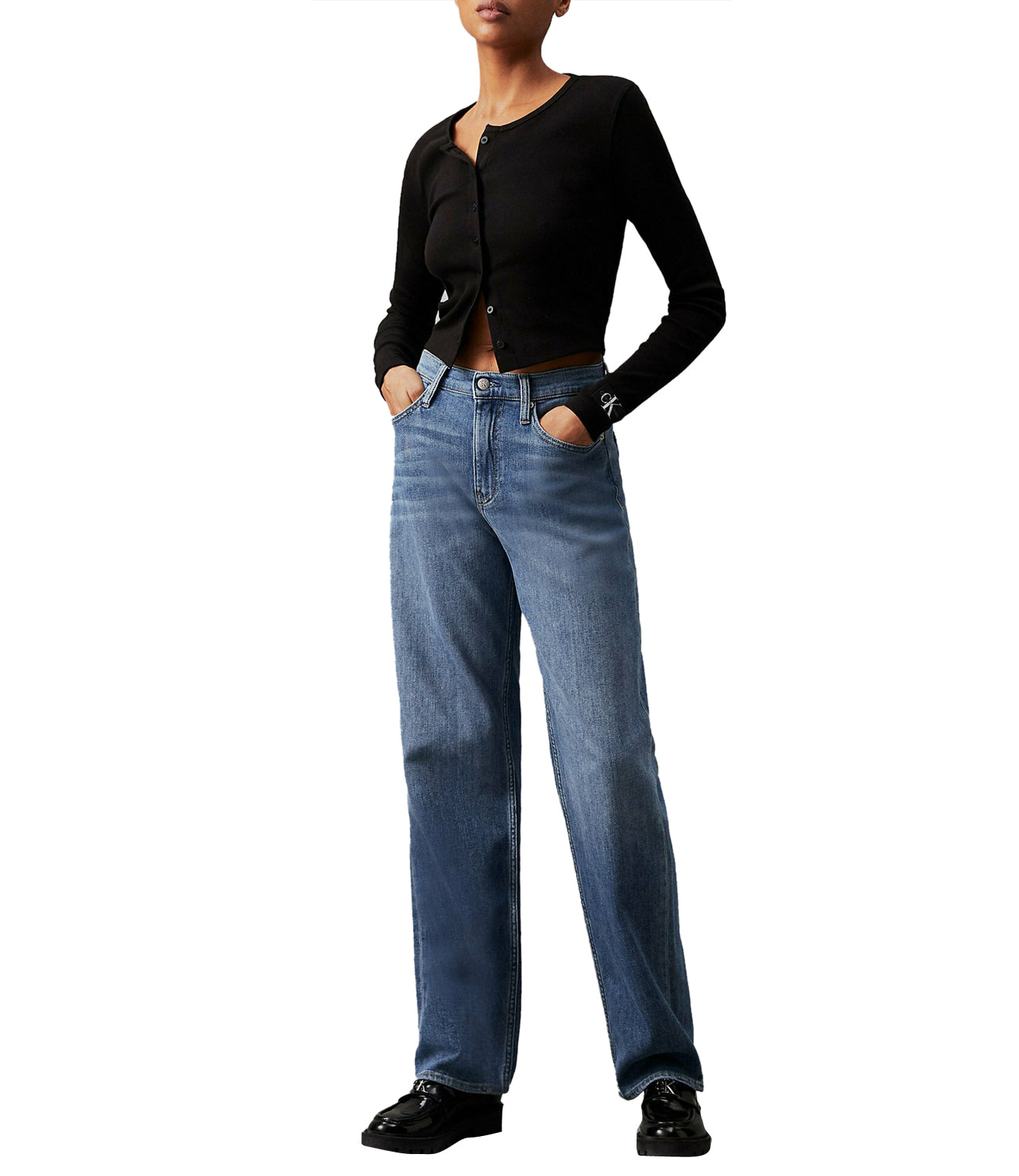 Calvin Klein Calvin Klein Jeans Jeans High Rise Loose Donna Mod. J20J223643 1A4 Denim Medium