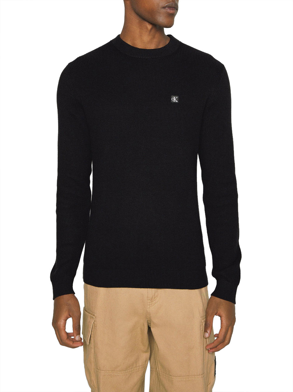 Calvin Klein Calvin Klein Jeans Pullover Ck Embro Badge Sweat Uomo Mod. J30J324598 BEH Ck Black