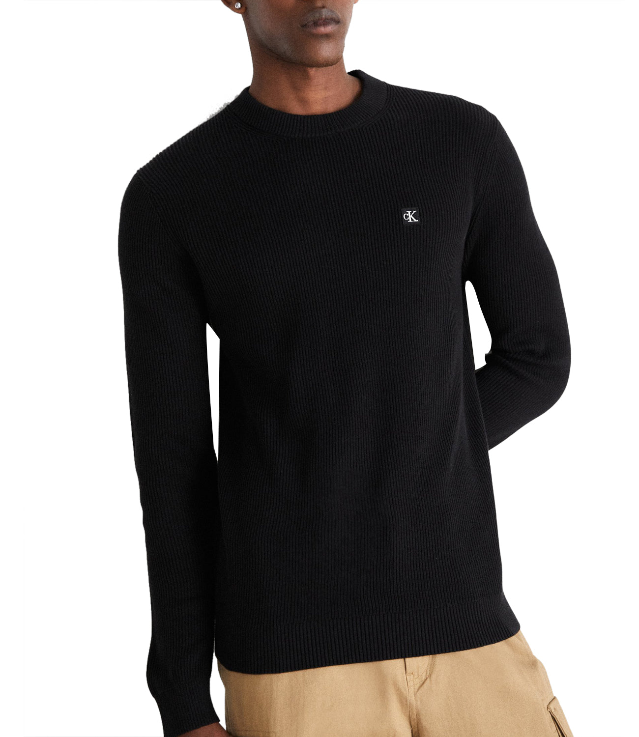 Calvin Klein Calvin Klein Jeans Pullover Ck Embro Badge Sweat Uomo Mod. J30J324598 BEH Ck Black