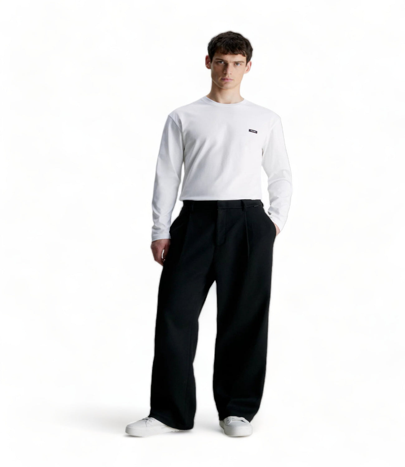 Calvin Klein Maglia Cotton Comfort Ls T- Uomo Mod. K10K111847 YAF Bright White