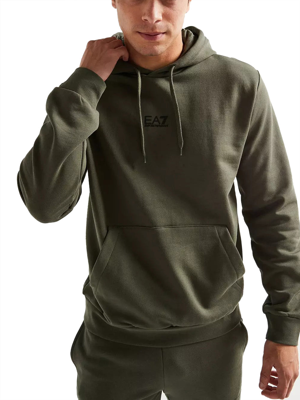 Felpa Cappuccio Ea7 da Uomo - Verde