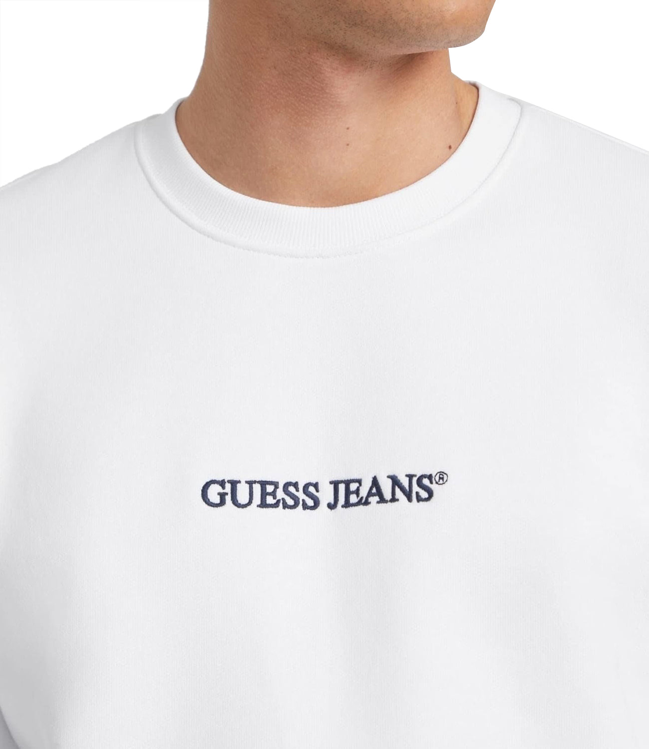 GUESS JEANS Felpa Girocollo Uomo Mod. M4YQ19 K9V31 G011 White Bianco