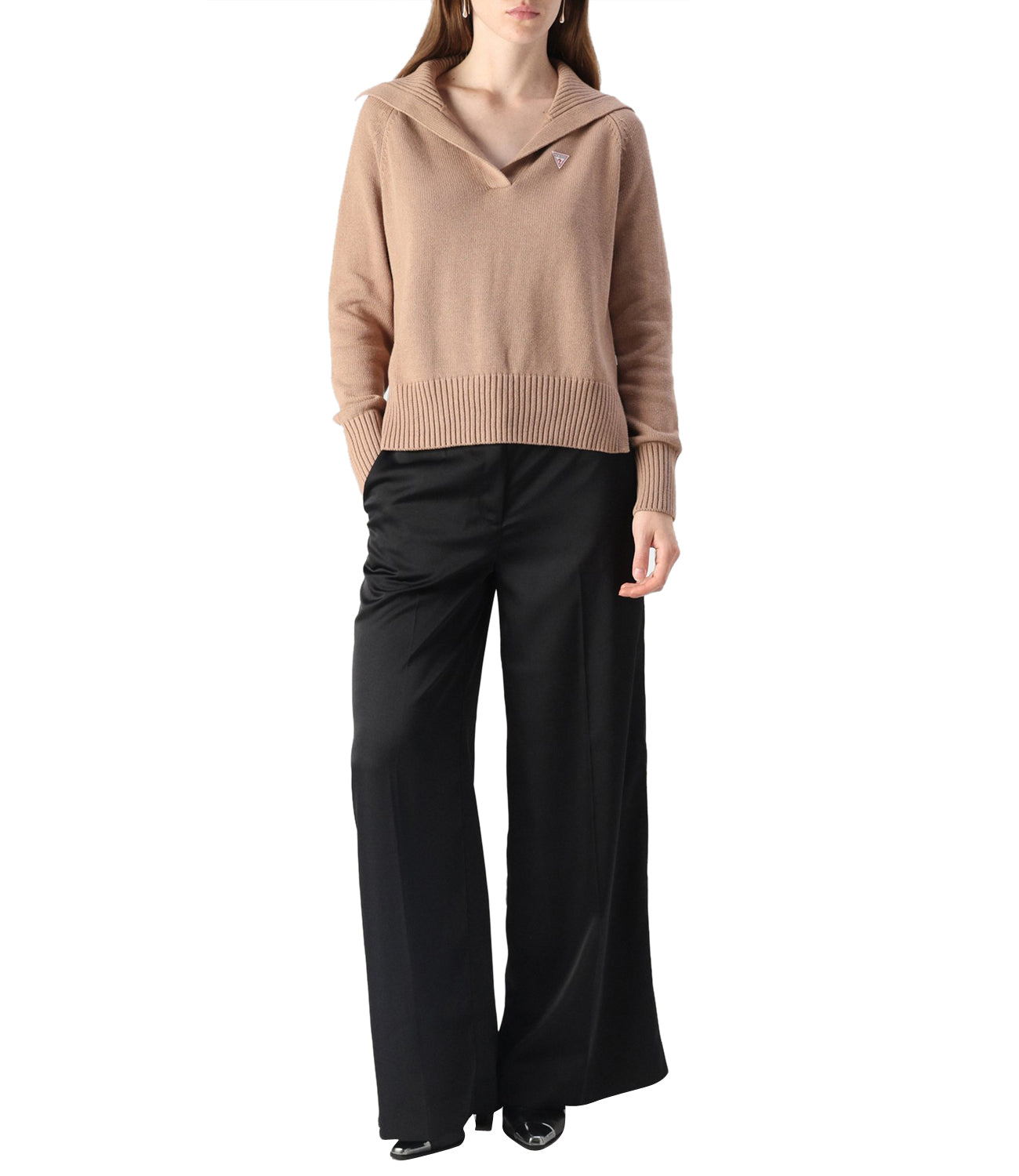 GUESS JEANS Maglia Donna Mod. W4BR14 Z3HM1 G1DQ Biscotto Giallo