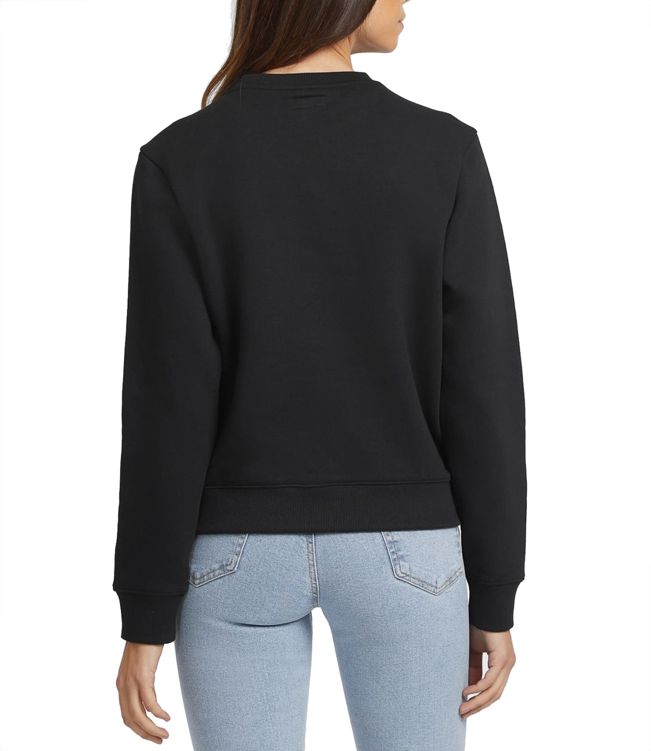 GUESS JEANS Felpa Girocollo Donna Mod. W4YQ10 KC811 JBLK Black Nero