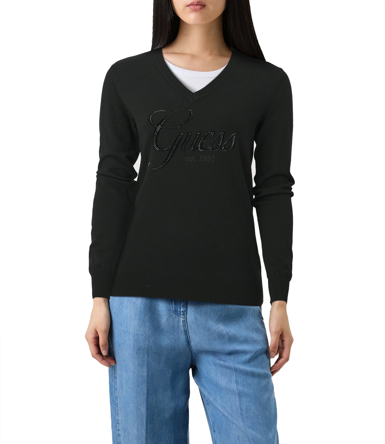 Guess Svetr W3YR21 Z2NQ2 Écru Slim Fit