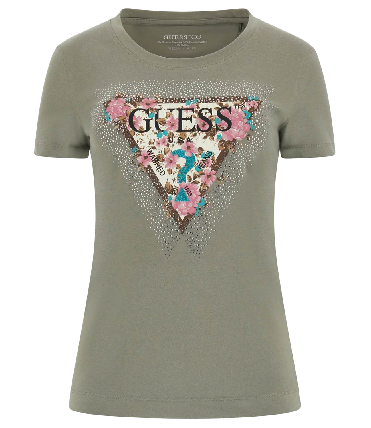Guess T-shirt Donna Mod. W4YI26 J1314 G9D5 Militare Verde