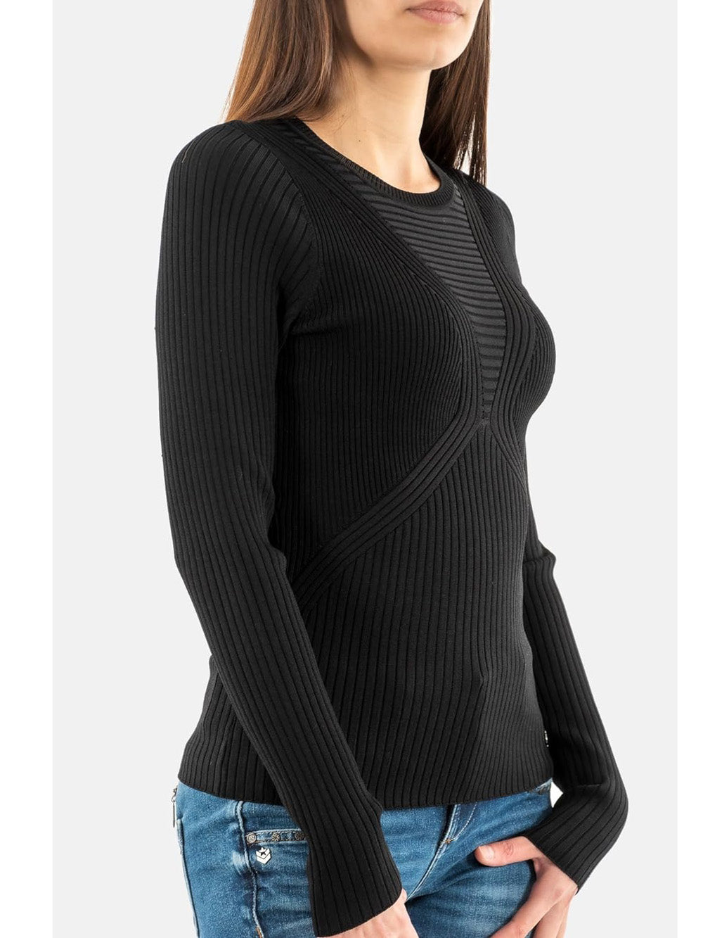 Guess Maglia Donna Mod. W4YR17 Z37K0 JBLK Back Nero