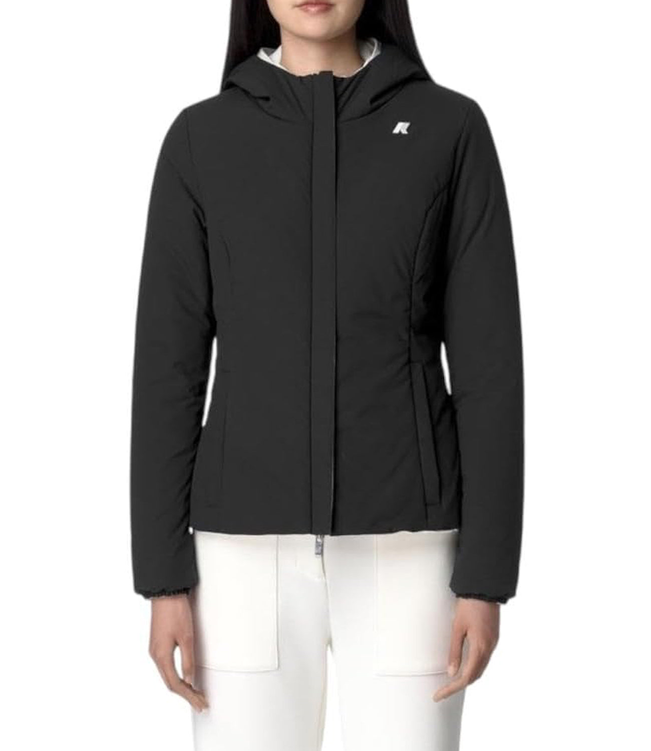 K-Way Giubbino Lily St Warm Double Donna Mod. K6128TW ALF White Gardenia - Black