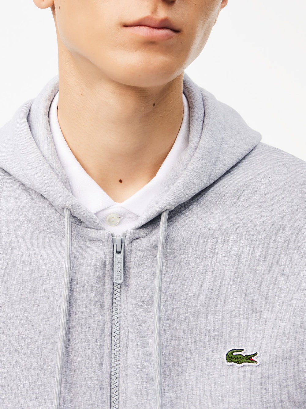 Felpa Zip Lacoste da Uomo - Grigio