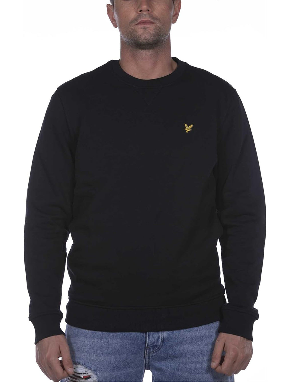 Lyle & Scott Felpa Lyle & Scott Brushed Back Crew Neck da Uomo - Blu